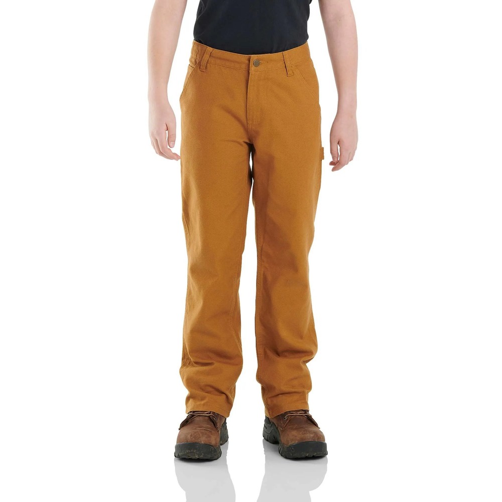 Carhartt Boys' Youth Canvas Dungaree Pants Brown Size 12 NEW NWT